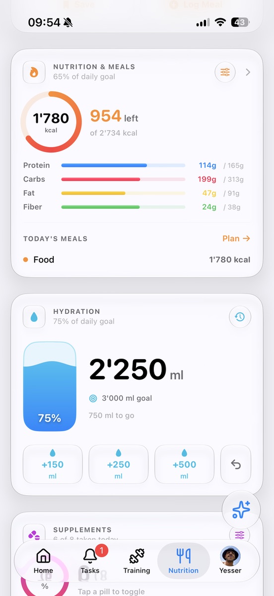 Nutrition and hydration in Grindline