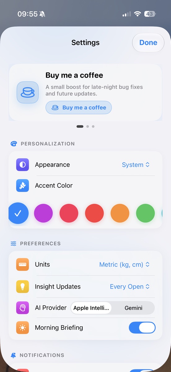 Settings in Grindline